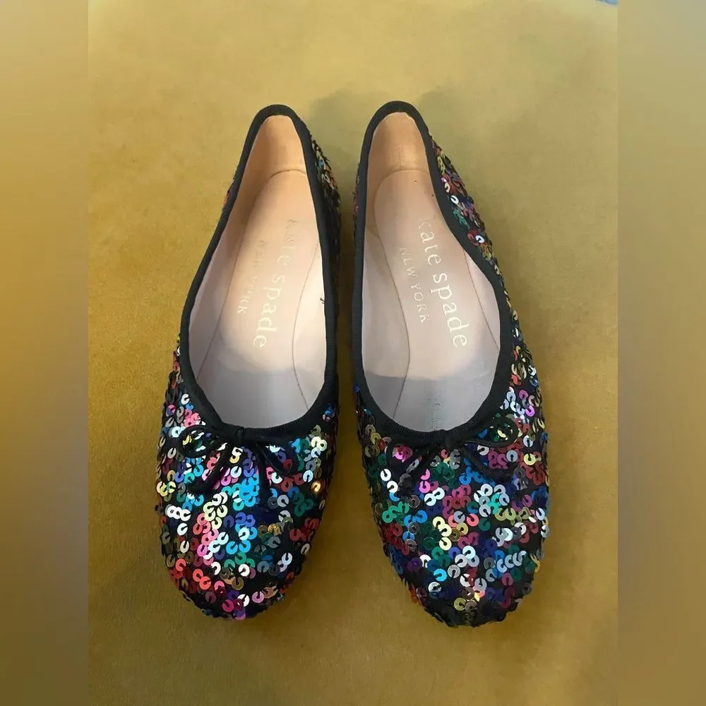 Kate Spade Honey Flats Multicolored Sequins 6.5